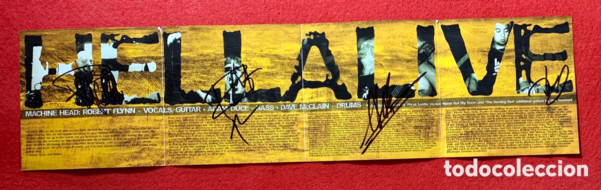 CDs de m&uacute;sica: Machine Head-CD Hellalive del 2003-Firmado - Foto 3