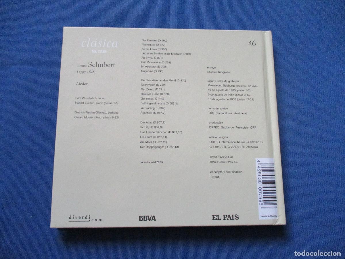 CDs de m&uacute;sica: CD - CL&Aacute;SICA EL PA&Iacute;S 46 / SCHUBERT &middot; LIEDER - Foto 3