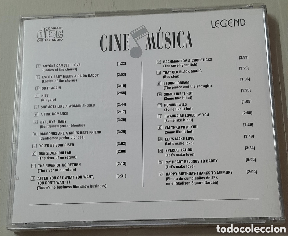CDs de m&uacute;sica: MARILYN MONROE - CINE & MUSICA - Foto 2
