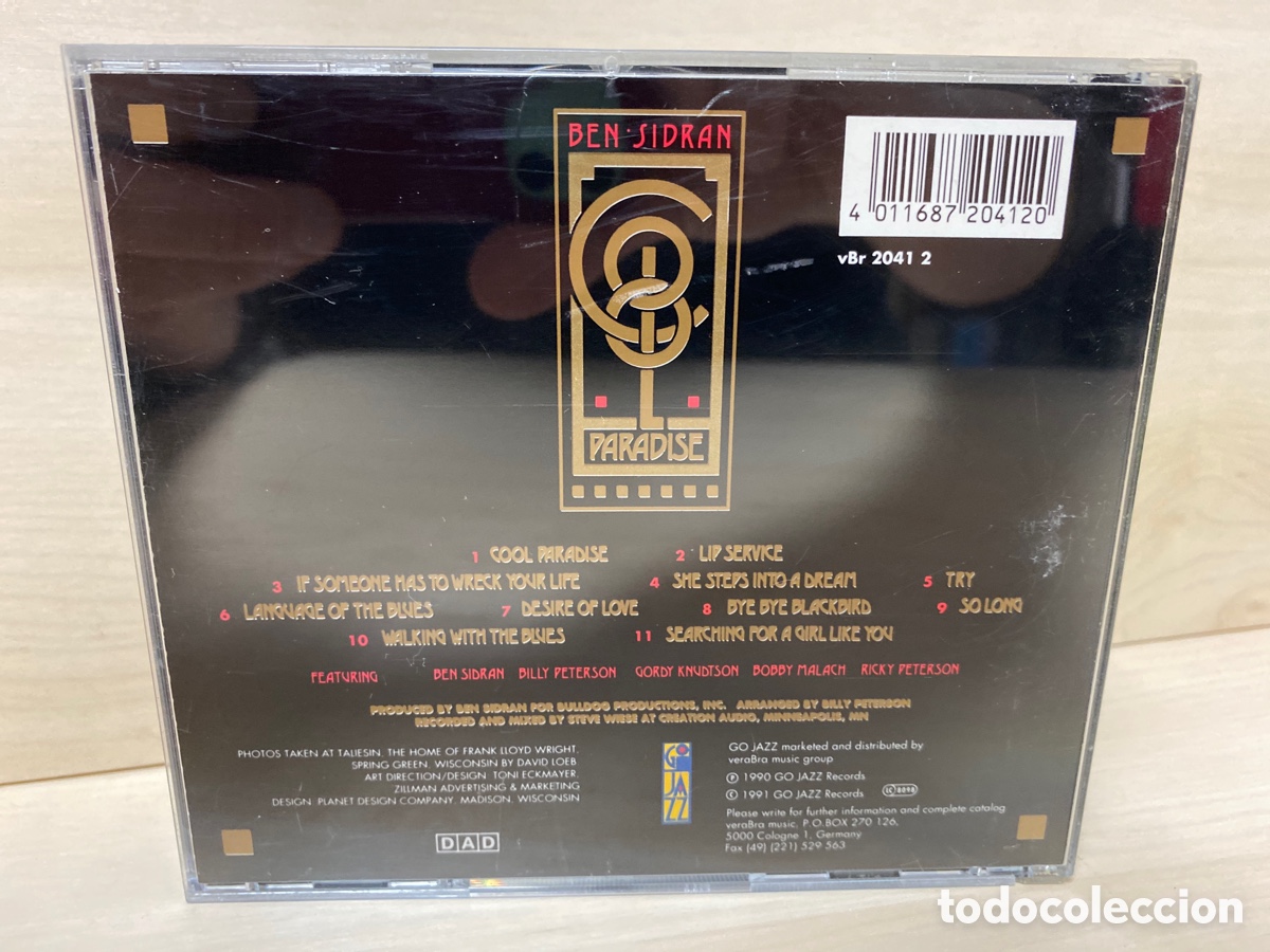 CDs de m&uacute;sica: Ben Sidran - Cool Paradise (CD, Album) - Foto 2