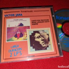 CDs de Música: VICTOR JARA CANTO POR TRAVESURA + DESDE LONQUEN HASTA SIEMPRE CD 1990 FONOMUSIC ESPAÑA SPAIN. Lote 403045424