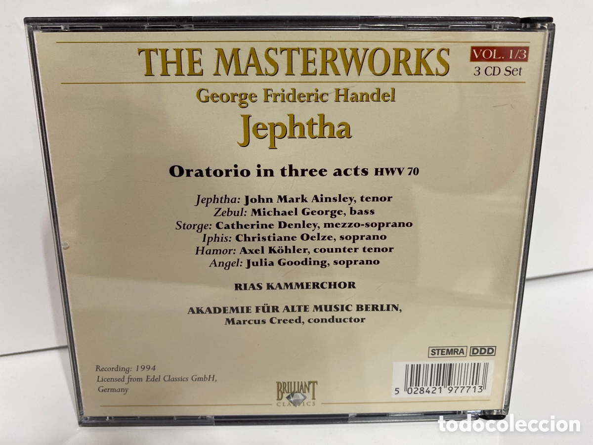 CDs de m&uacute;sica: H&auml;ndel - Marcus Creed - Jephtha (3xCD, Album) - Foto 2