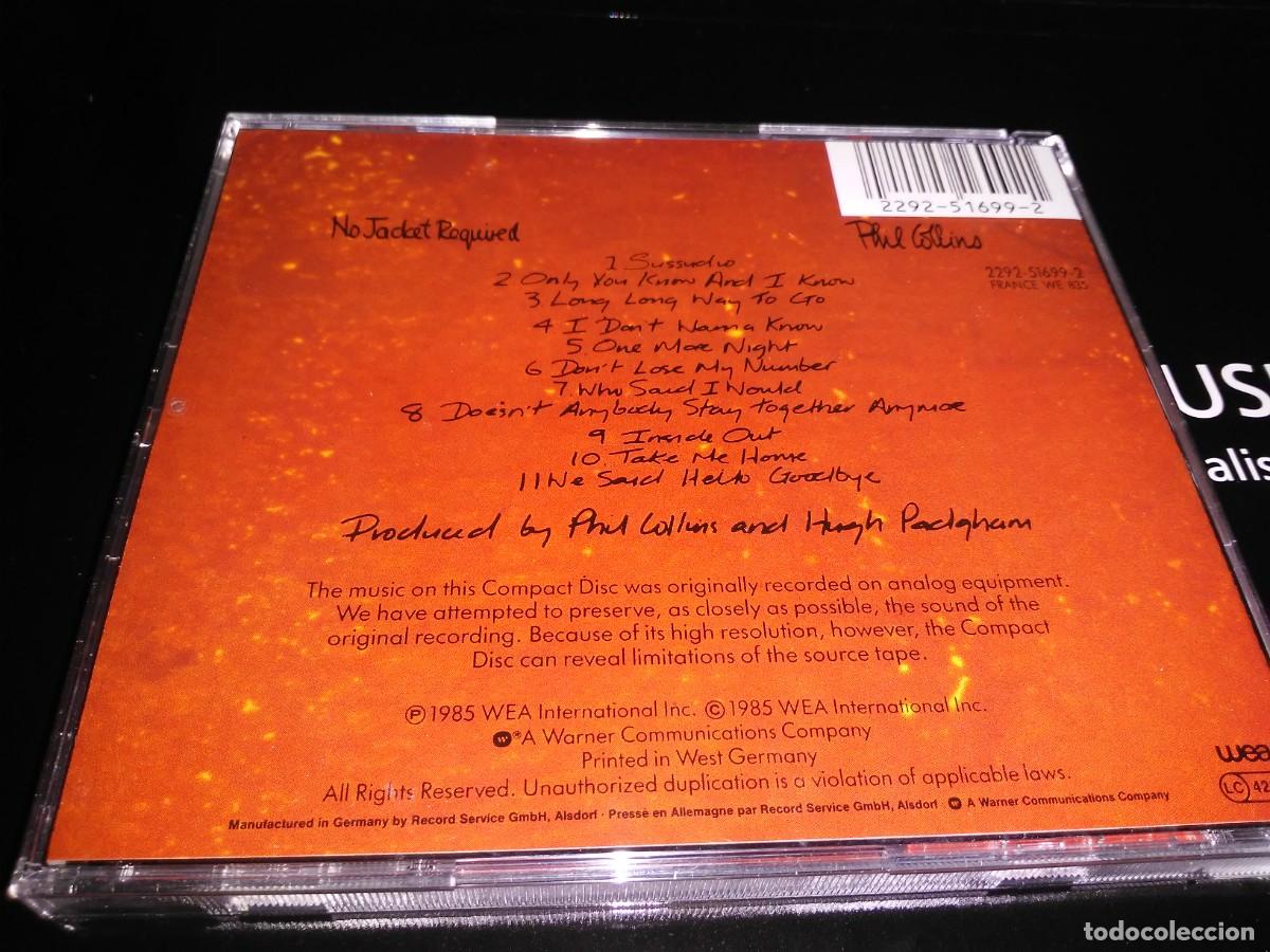 CDs de m&uacute;sica: Phil Collins - No Jacket Required CD - Foto 2