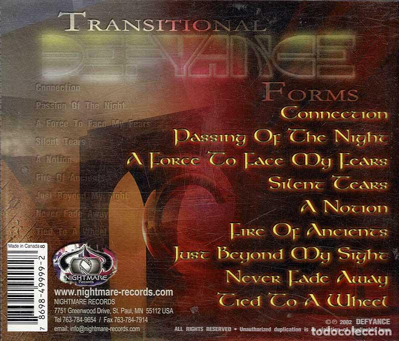 CDs de m&uacute;sica: Defyance - Transitional Forms. CD - Foto 2