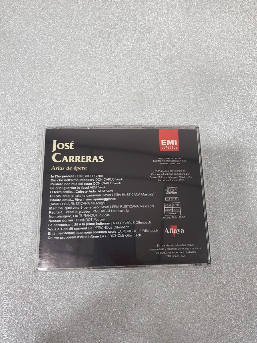 CDs de m&uacute;sica: Jose Carreras Arias de opera Cd - Foto 3