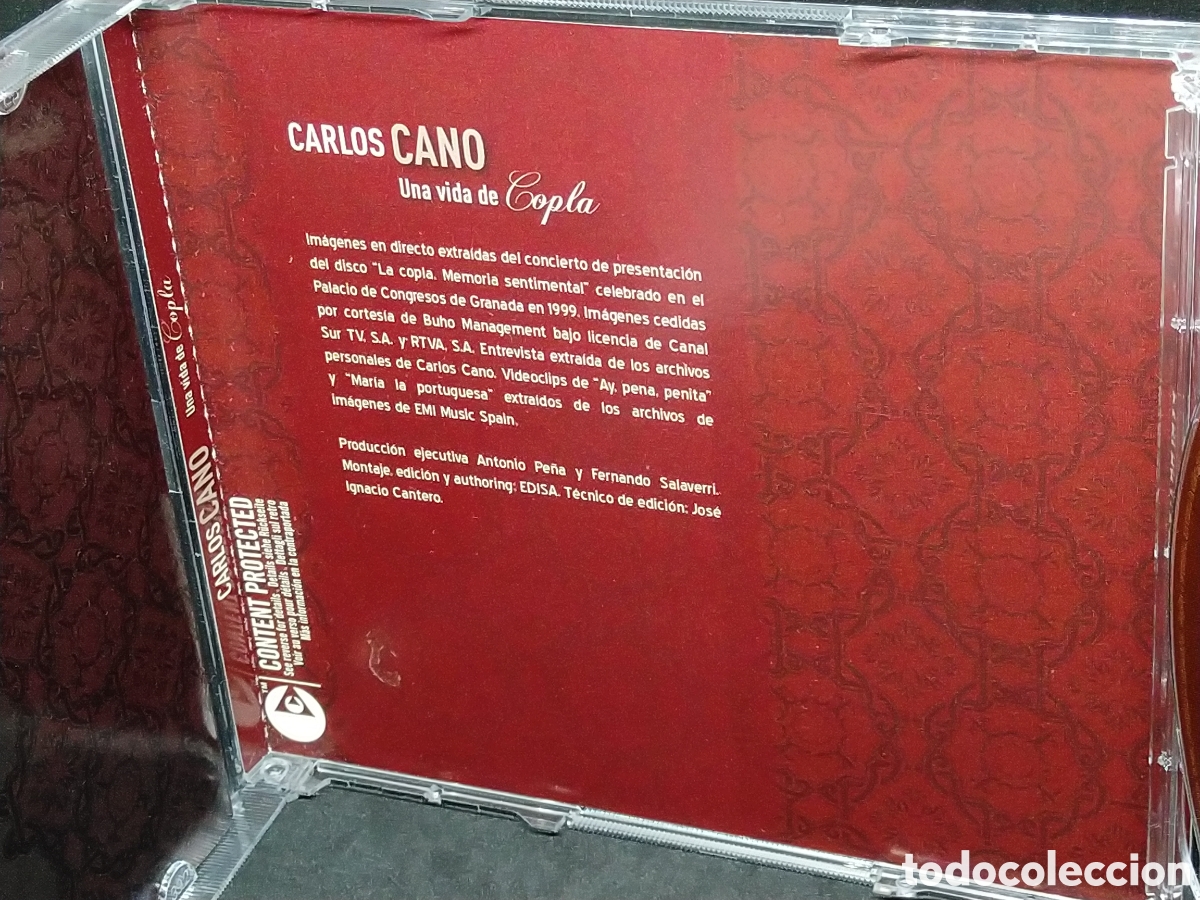 CDs de m&uacute;sica: CARLOS CANO - UNA VIDA DE COPLA - CD + DVD - 2006 - Foto 3