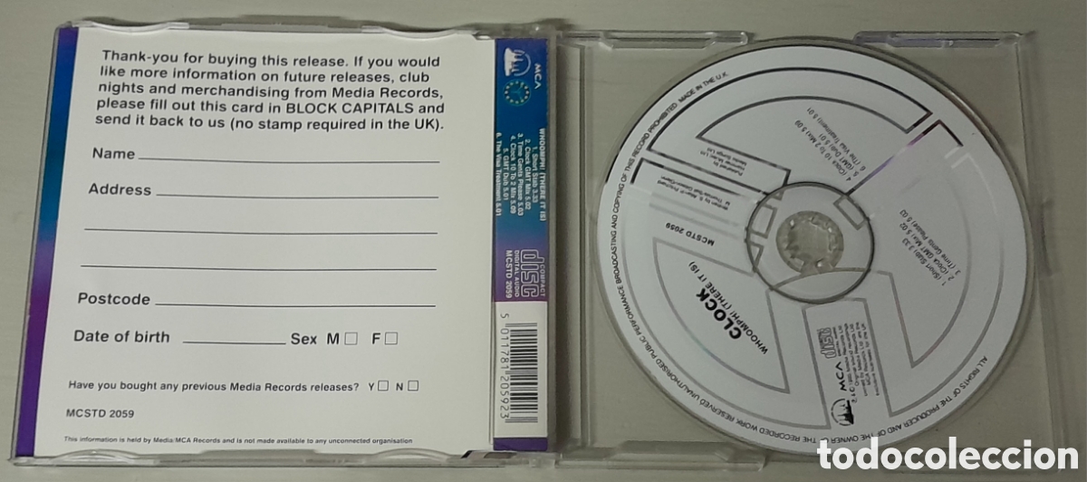 CDs de m&uacute;sica: CLOCK - WHOOMPH! (THERE IT IS) - CDSINGLE - Foto 2