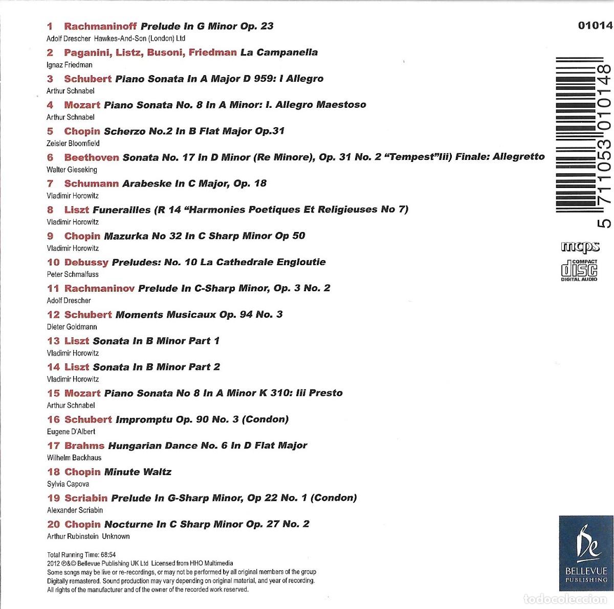 CDs de m&uacute;sica: ROMANTIC CLASSICS PIANO PIECES VOL 1 - Foto 2