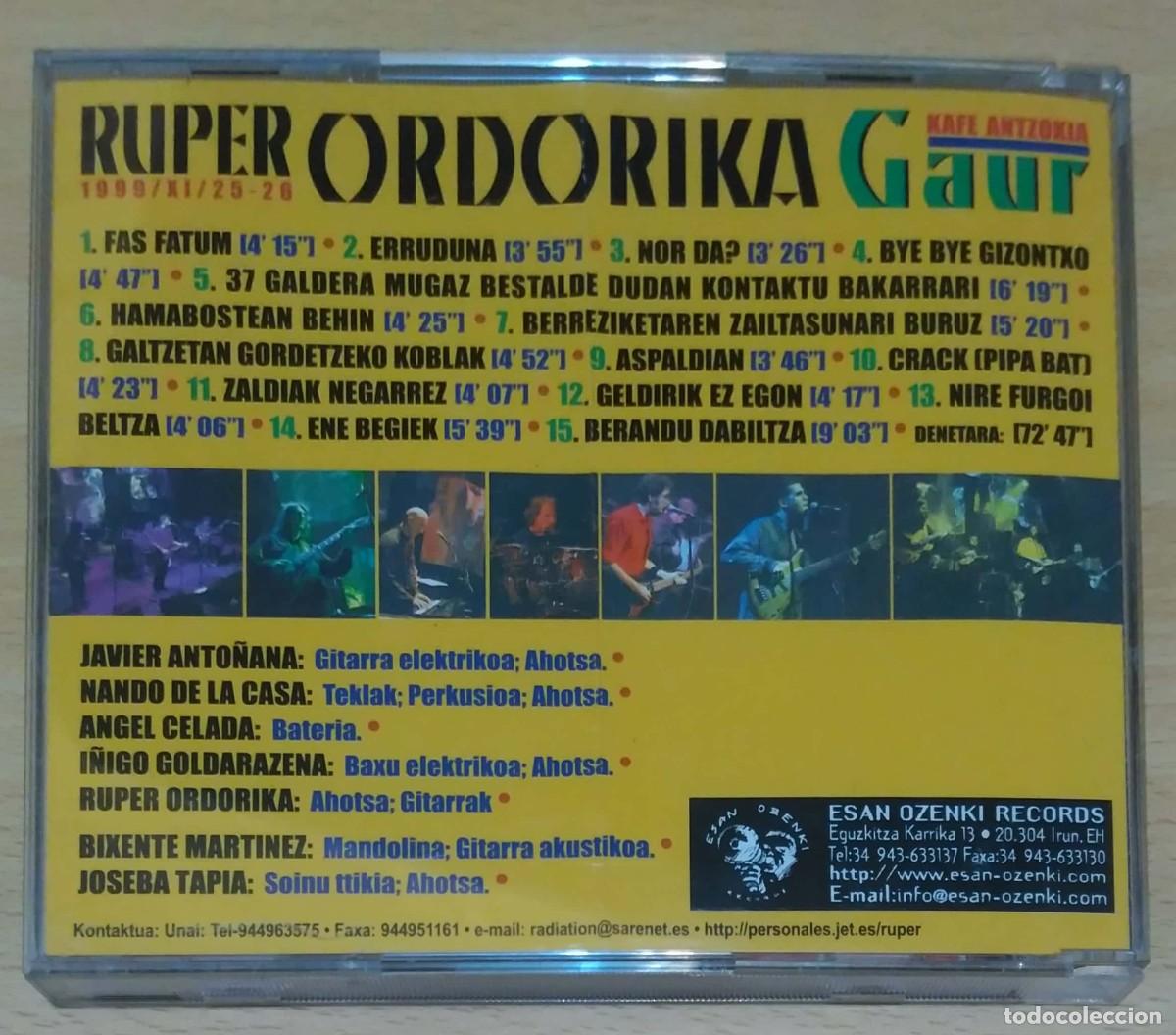 CDs de m&uacute;sica: RUPER ORDORIKA (GAUR) CD 2000 - Foto 2
