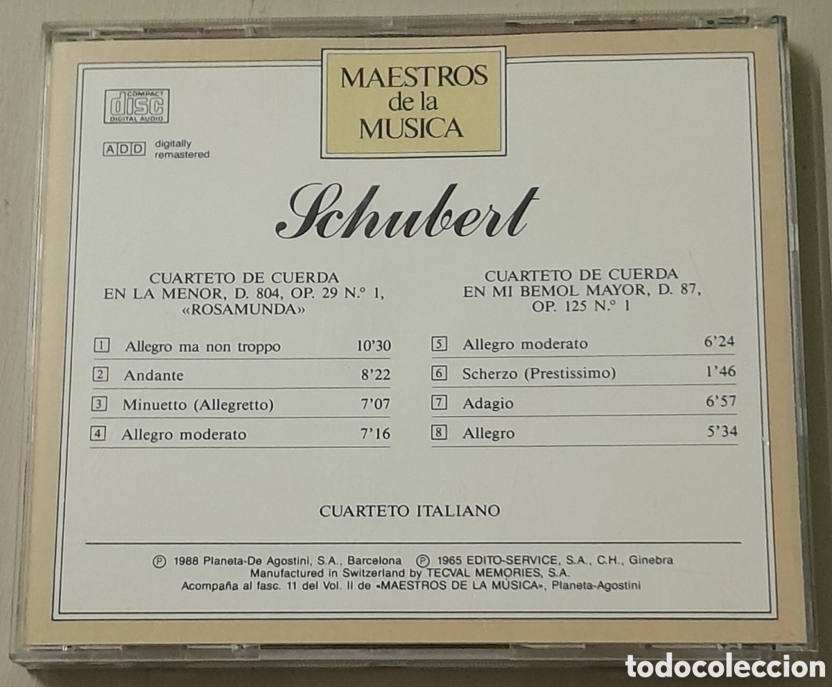 CDs de m&uacute;sica: MAESTROS DE LA MUSICA - SCHUBERT - Foto 2
