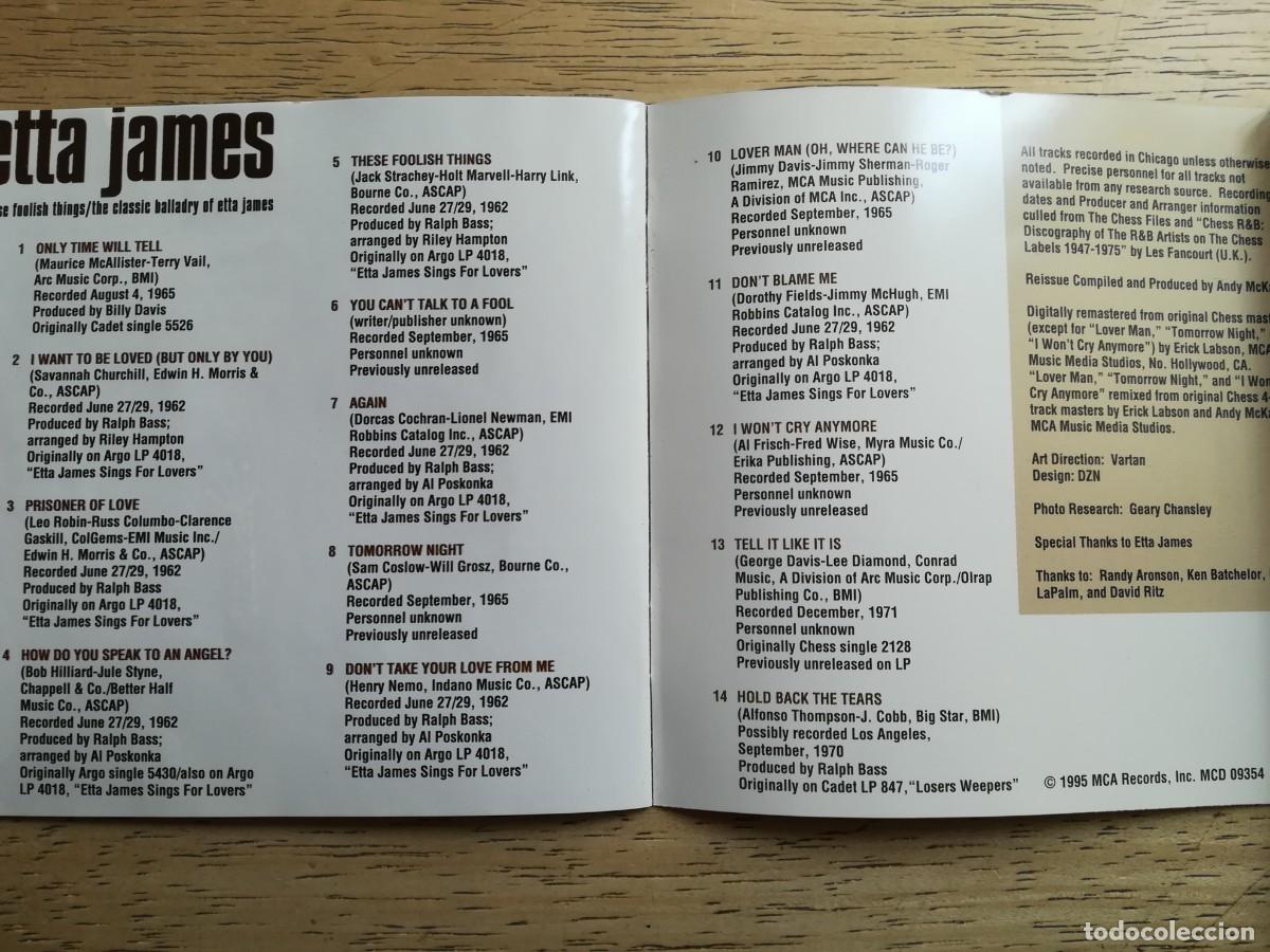 CDs de m&uacute;sica: Etta James. These foolish things. CD - Foto 4