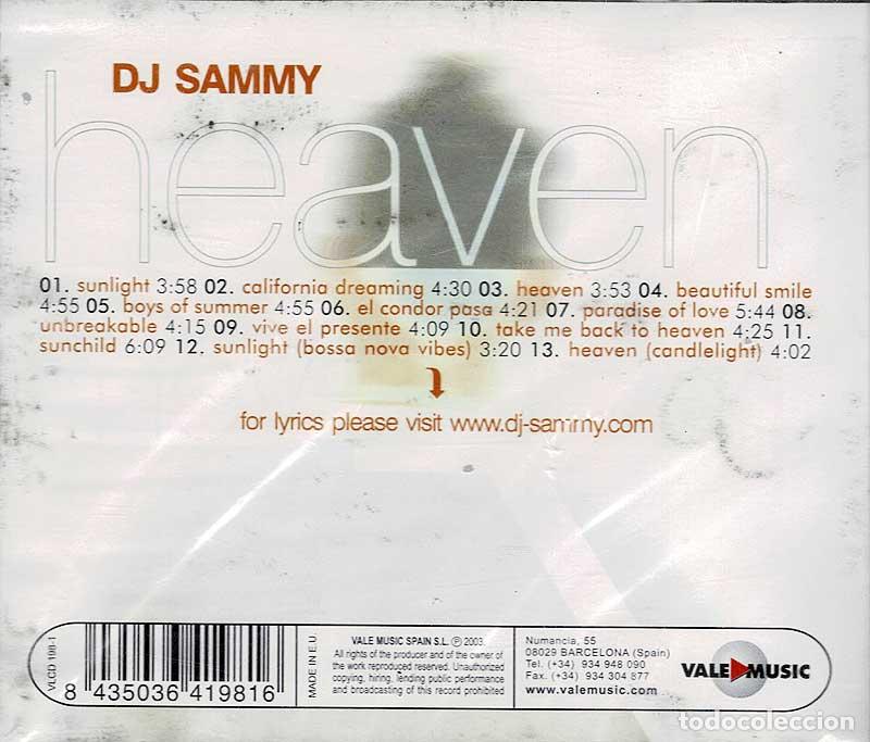 CDs de m&uacute;sica: Dj Sammy - Heaven. CD (precintado) - Foto 2