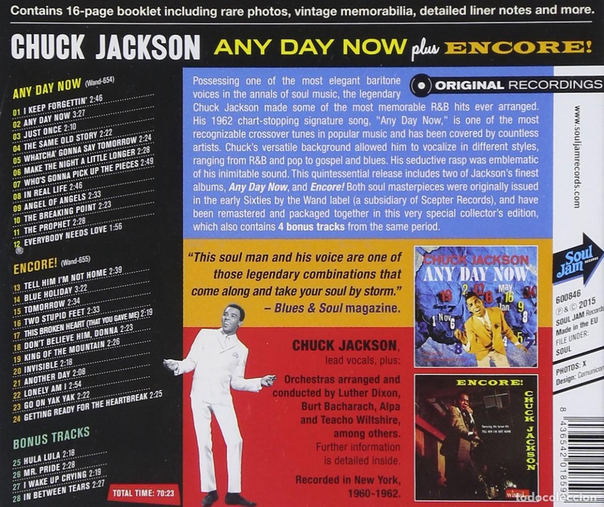 CDs de m&uacute;sica: Chuck Jackson - Any Day Now Plus Encore! (CD, Comp) *Precintado* - Foto 2