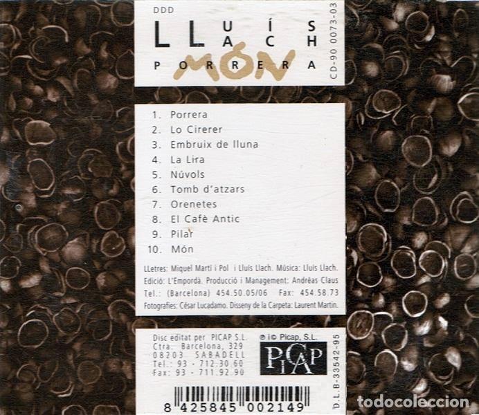 CDs de m&uacute;sica: LLU&Iacute;S LLACH - Porrera M&oacute;n (1995) - CD - Foto 2