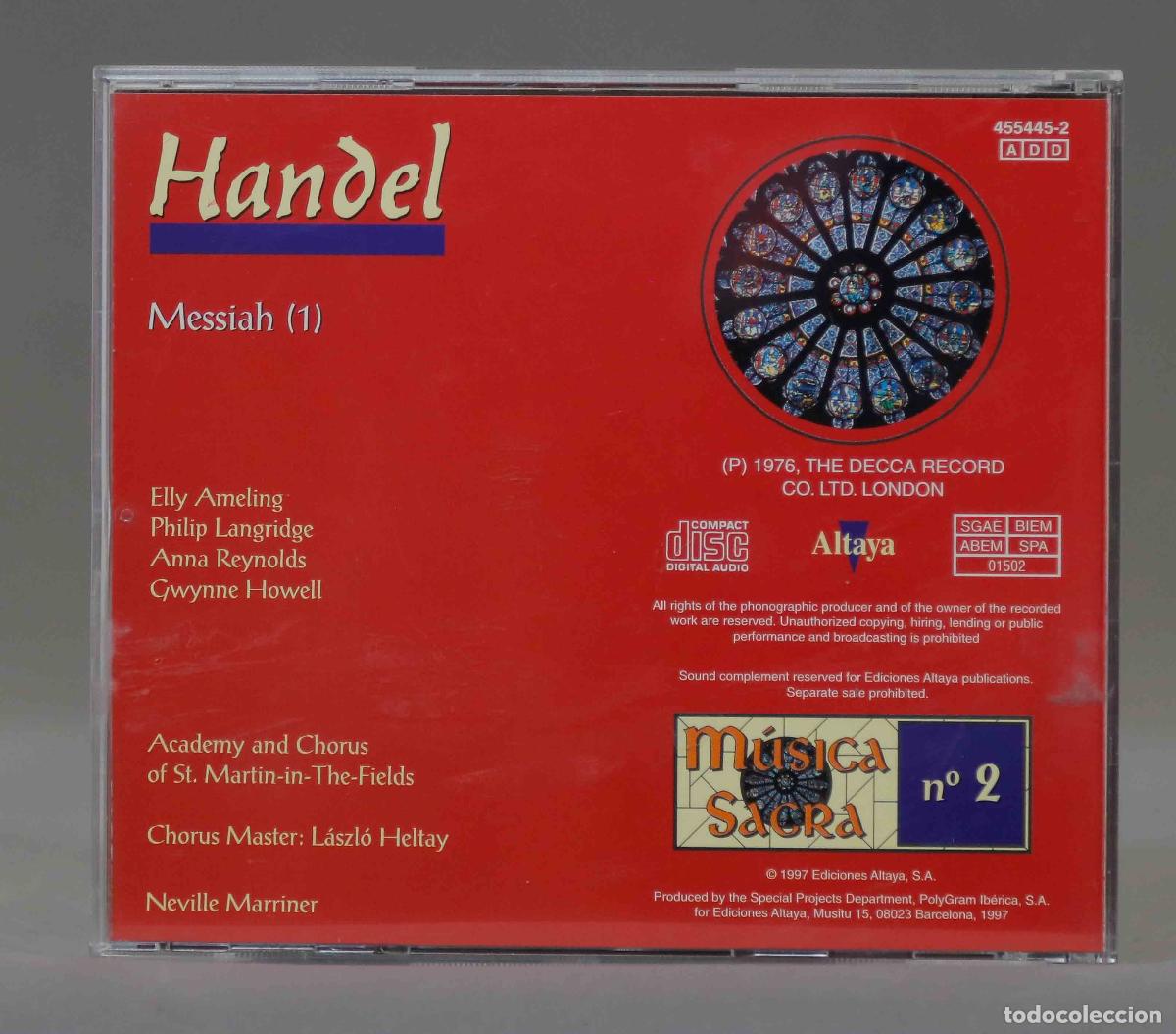 CDs de m&uacute;sica: CD. EL MESIAS 1. HANDEL. MARRINER - Foto 2