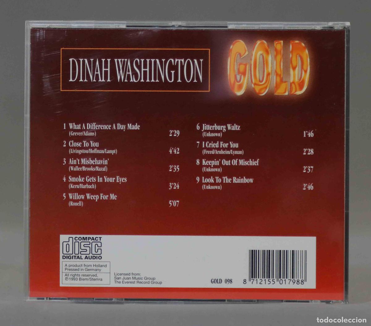 CDs de m&uacute;sica: CD. Dinah Washington &ndash; Gold - Foto 2