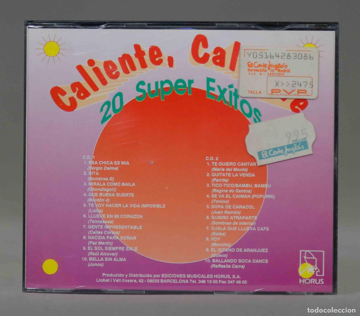 CDs de m&uacute;sica: 2 CD. Caliente Caliente. 20 Super Exitos - Foto 2