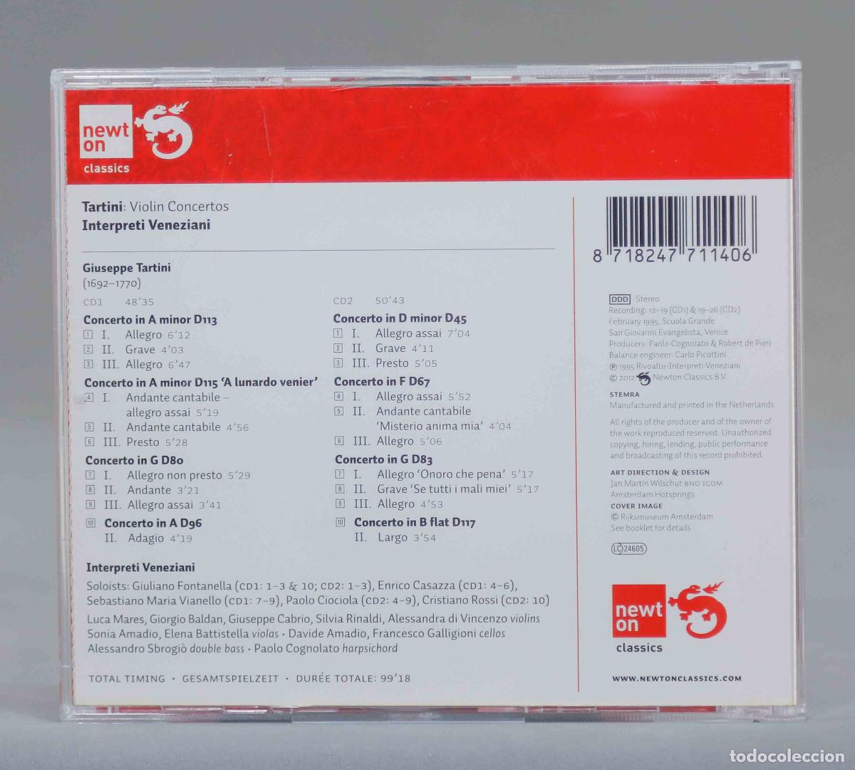 CDs de m&uacute;sica: 2 CD. TARTINI: VIOLIN CONCERTOS - Foto 2