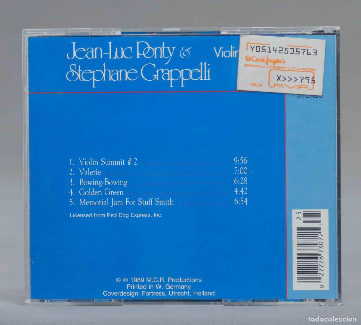 CDs de m&uacute;sica: CD. Jean-Luc Ponty and Stephane Grappelli &ndash; Violin Summit - Foto 2