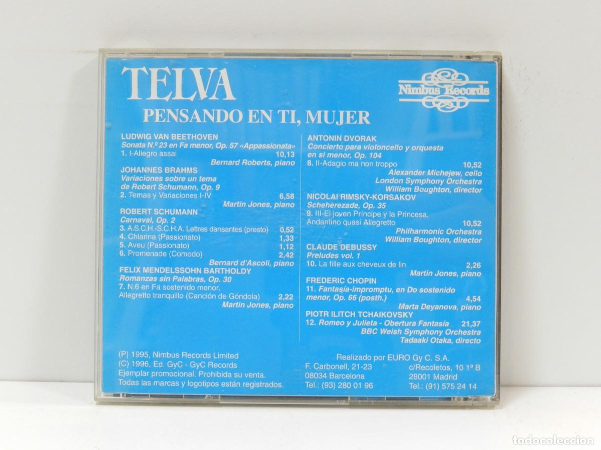 CDs de m&uacute;sica: DISCO CD. Telva &ndash; Pensando En T&iacute;, Mujer. COMPACT DISC. - Foto 2