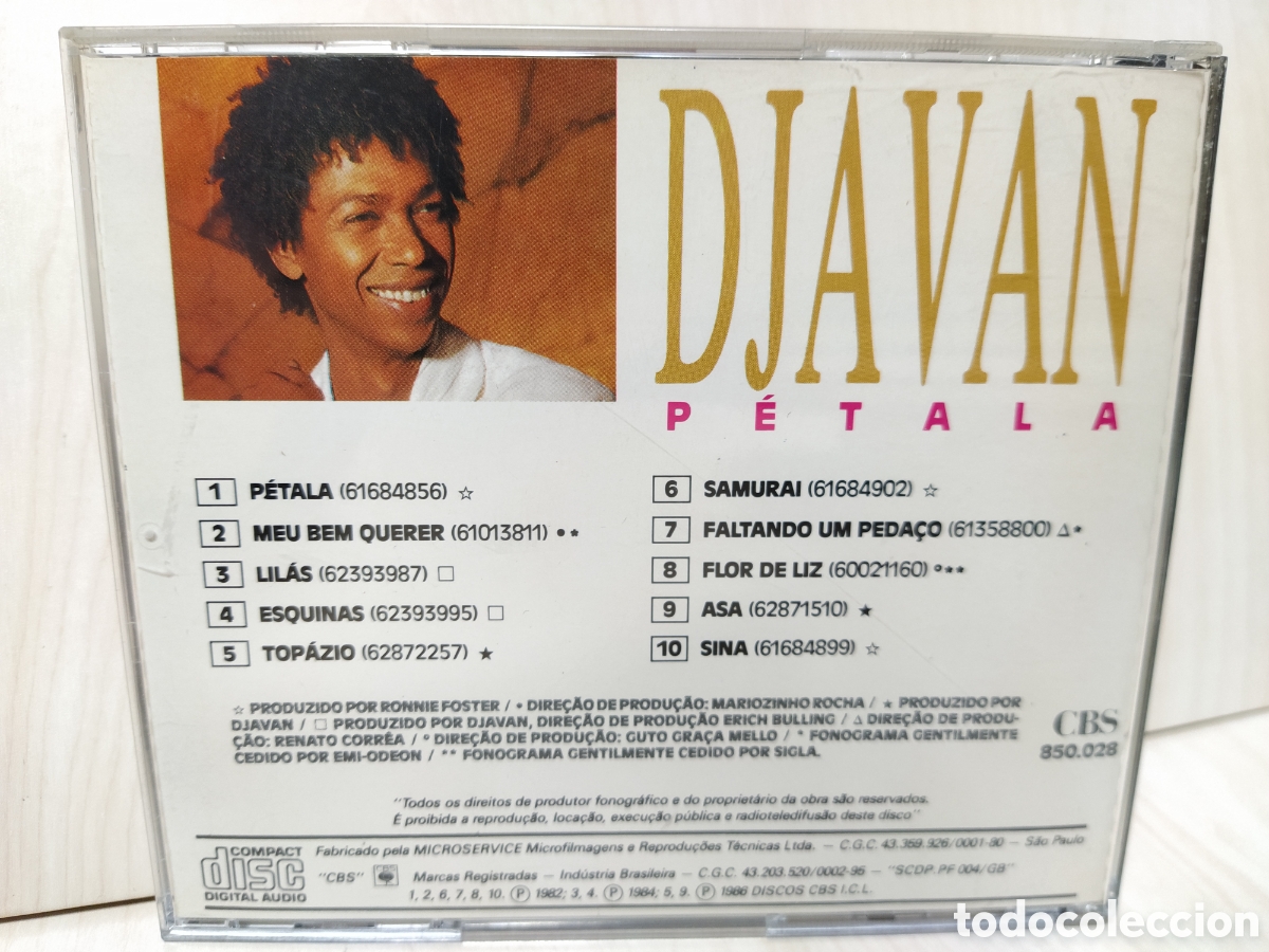 CDs de m&uacute;sica: Djavan - P&eacute;tala (CD) - Foto 3