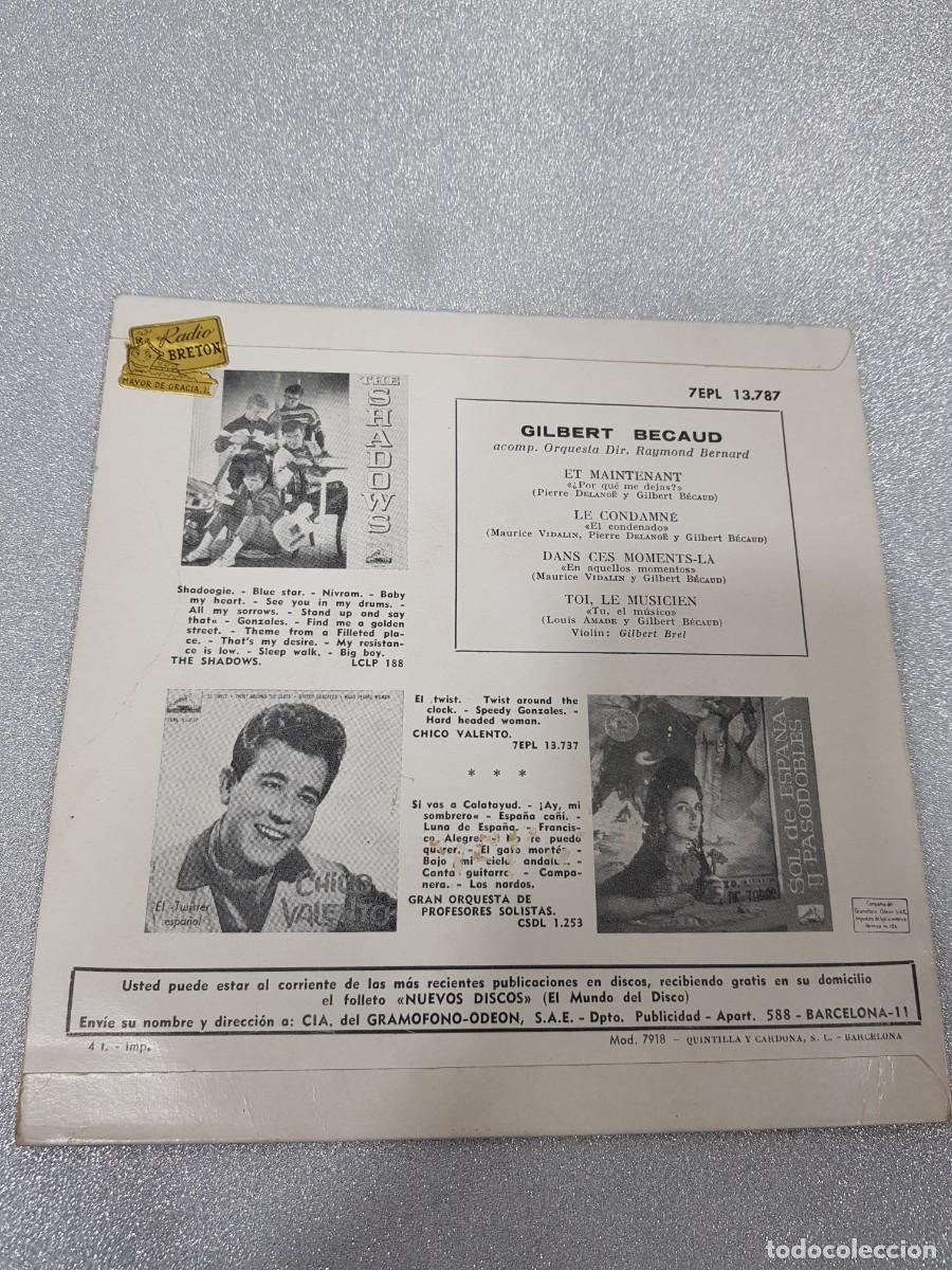 CDs de m&uacute;sica: Gilbert becaud Vinilo 7 Pulgadas - Foto 2