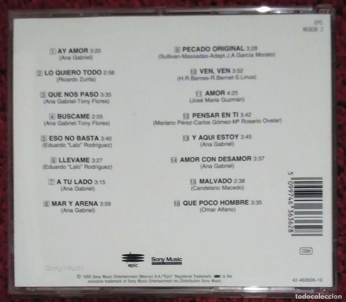 CDs de m&uacute;sica: ANA GABRIEL (ANA GABRIEL) CD 1995 - Foto 2
