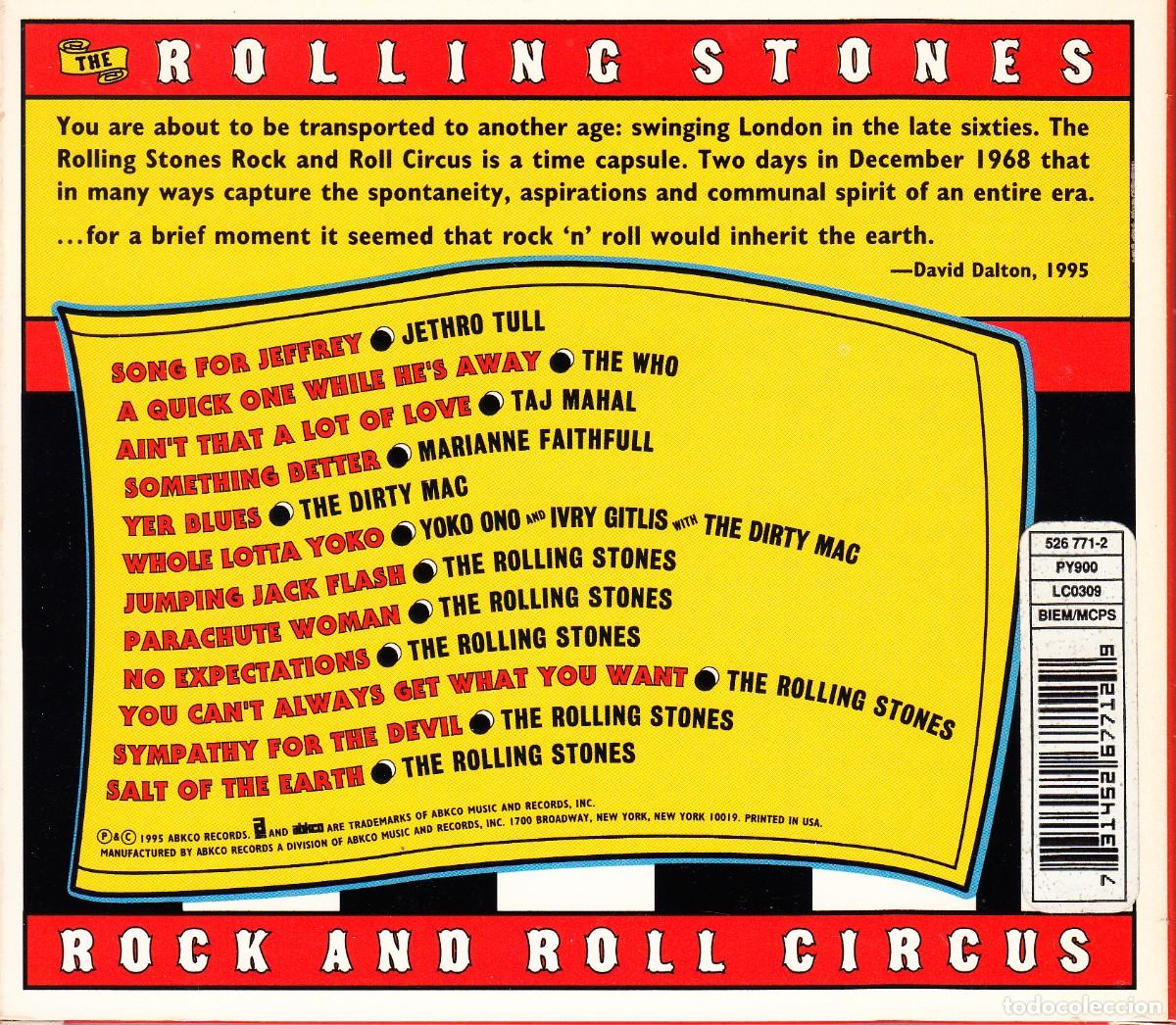 CDs de m&uacute;sica: THE ROLLING STONES. ROCK AND ROLL CIRCUS. CD. - Foto 2