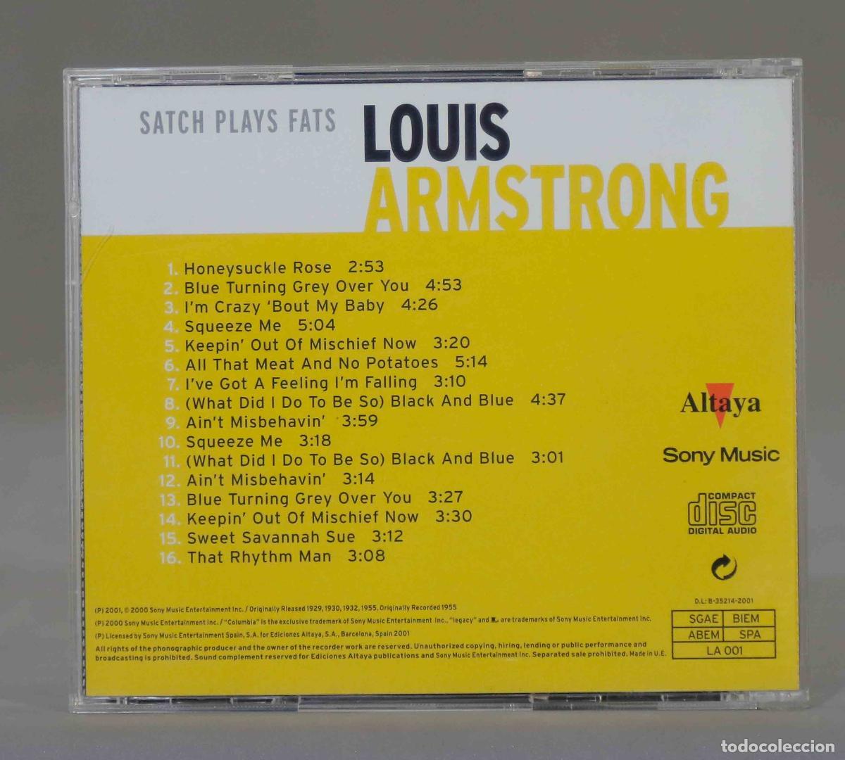 CDs de m&uacute;sica: CD. ARMSTRONG. SATCH PLAYS FATS - Foto 2