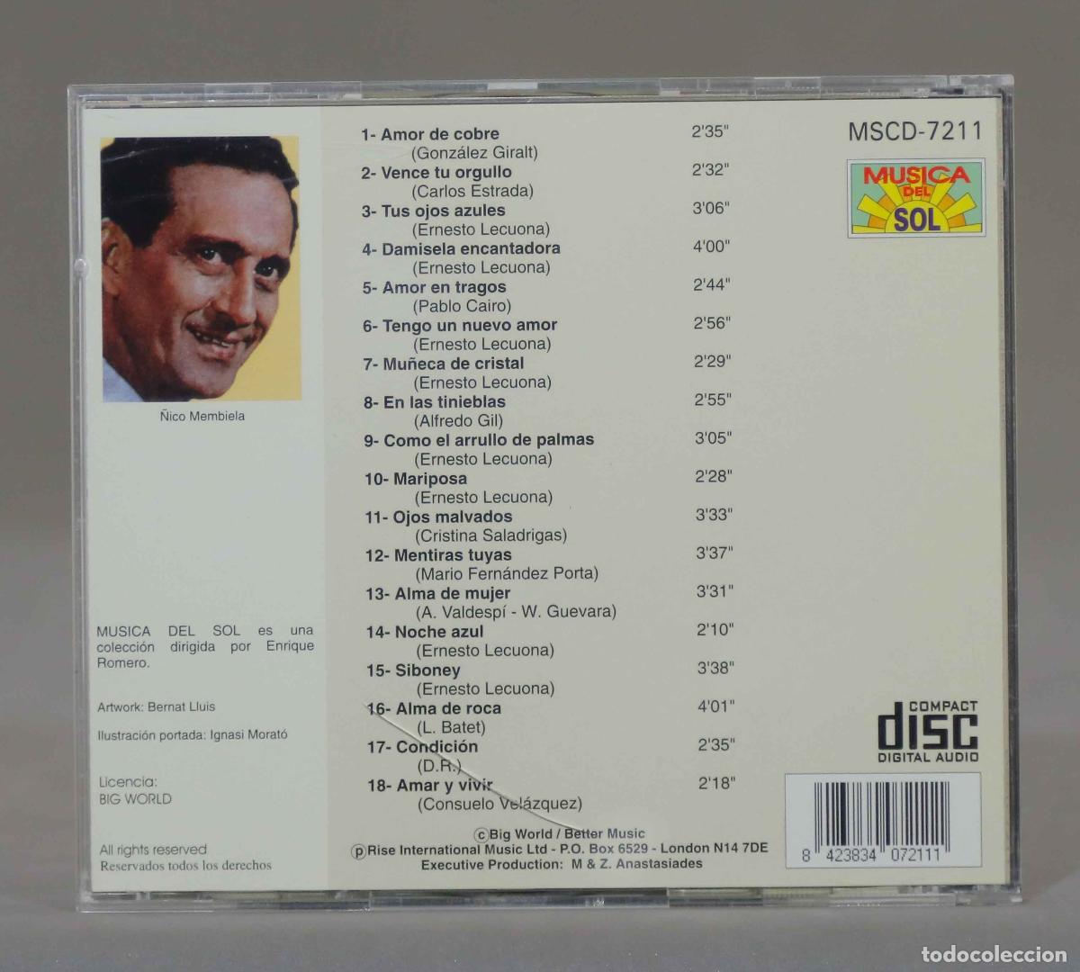 CDs de m&uacute;sica: CD. ALMA DE MUJER. BOLEROS. MEMBIELA - Foto 2