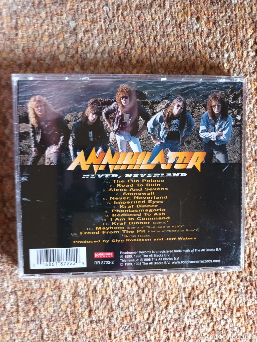 CDs de m&uacute;sica: Annihilator , Never , Neverland , CD 1998 estado impecable. Thrash Metal - Foto 2