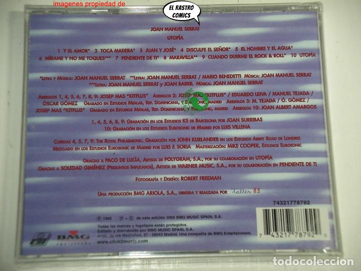 CDs de m&uacute;sica: Serrat, Joan Manuel, Utop&iacute;a, CD precintado, BMG, 2000 - Foto 2