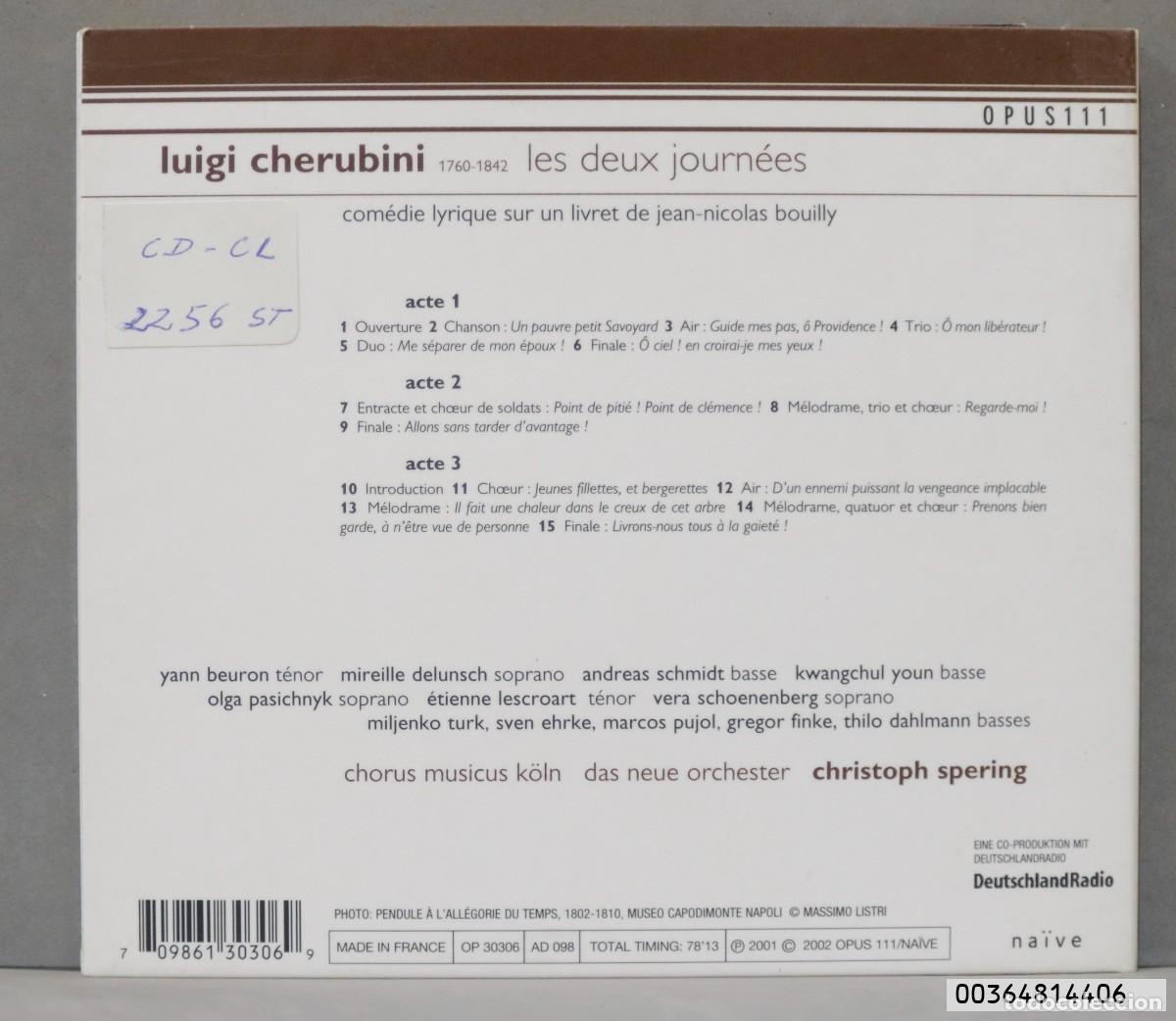 CDs de m&uacute;sica: CD. Les Deux Journ&eacute;es. CHERUBINI. SPERING - Foto 2