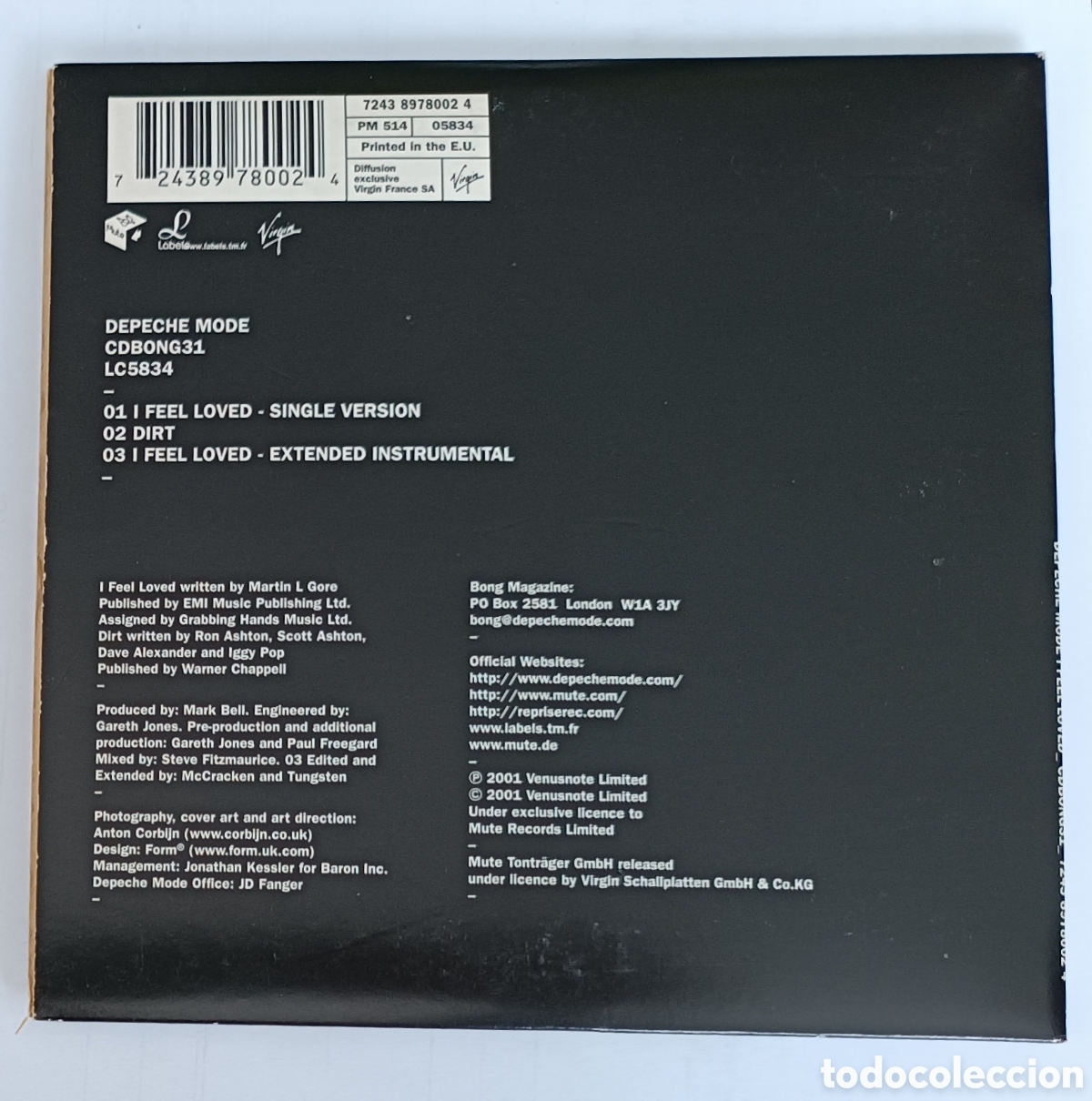 CDs de m&uacute;sica: Depeche Mode - I feel loved CD single . Con funda interior . Synth pop tecno pop - Foto 2