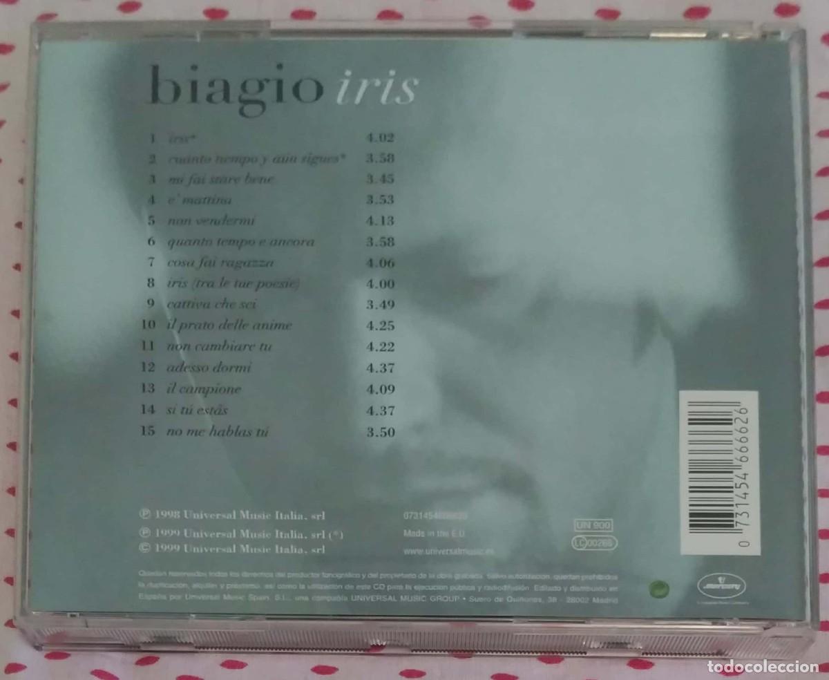 CDs de m&uacute;sica: BIAGIO ANTONACCI (IRIS) CD 1998 - 4 Temas en castellano - Foto 2