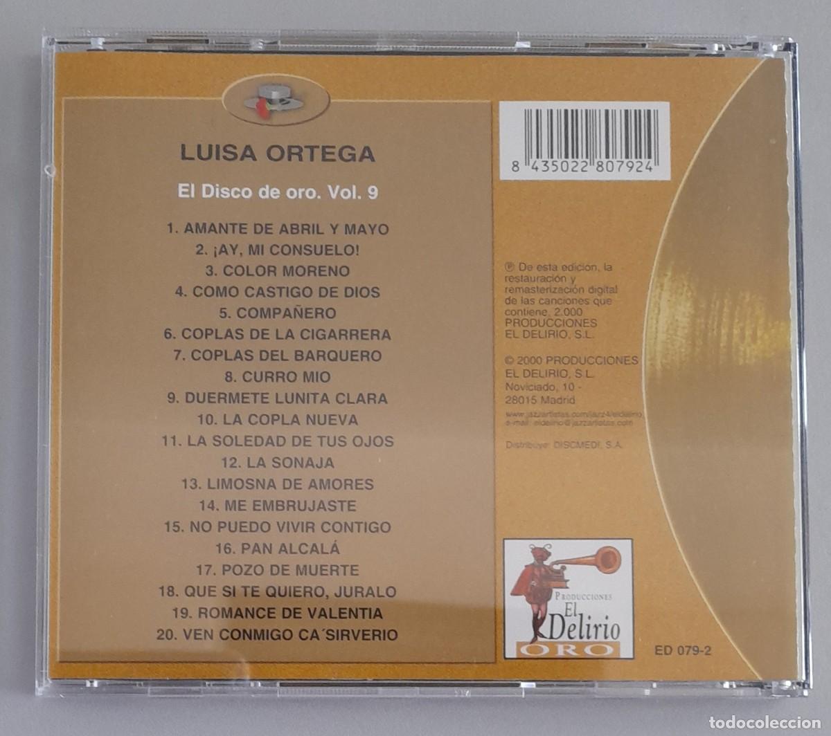CDs de m&uacute;sica: LUISA ORTEGA - DISCO DE ORO VOL. 9 - Foto 2