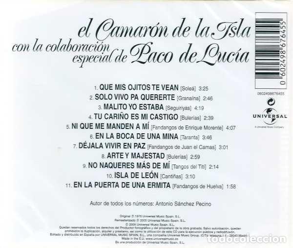 CDs de m&uacute;sica: Camar&oacute;n de la Isla - Arte y majestad - Foto 2