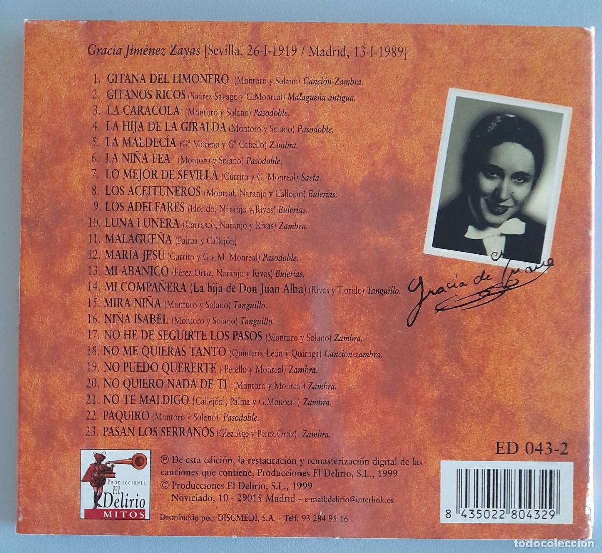 CDs de m&uacute;sica: GRACIA DE TRIANA, DE LA A A LA Z, VOL. 4 - Foto 2