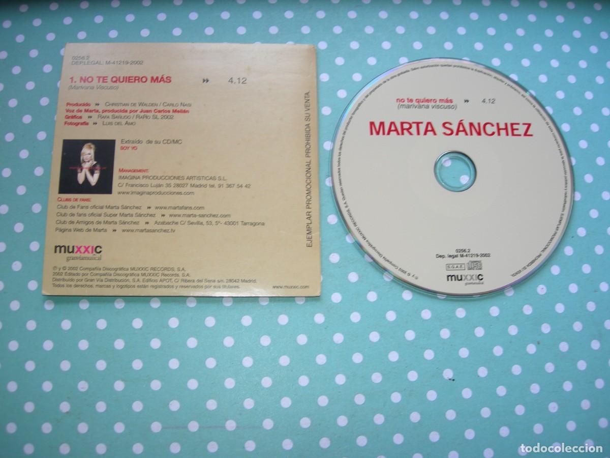 CDs de m&uacute;sica: MARTA S&Aacute;NCHEZ / NO TE QUIERO M&Aacute;S / CD SINGLE / POP - Foto 2