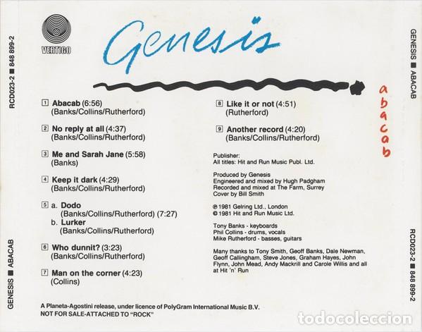 CDs de m&uacute;sica: Genesis - Abacab - Foto 2