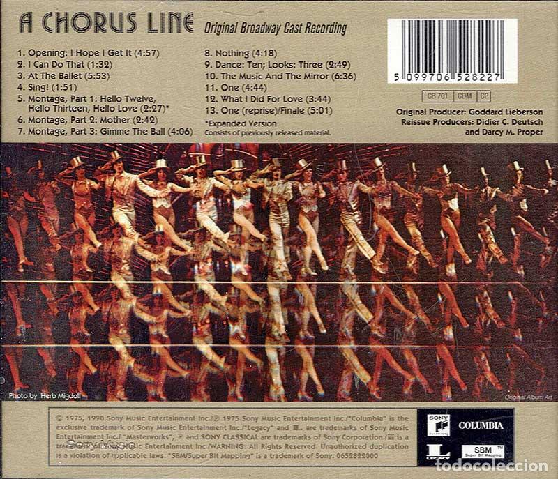 CDs de m&uacute;sica: A Chorus Line - Original Broadway Cast Recording. CD - Foto 2