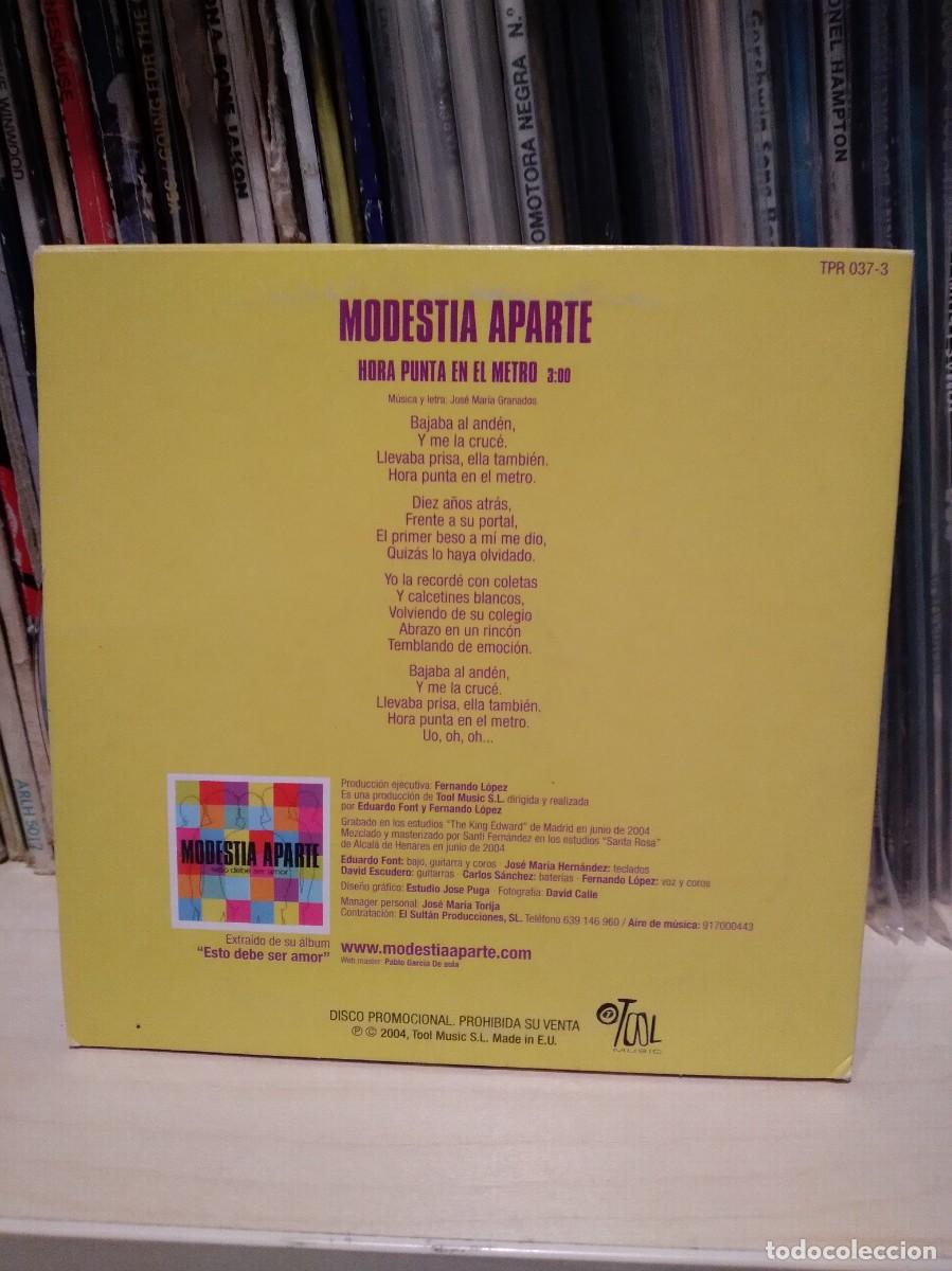 CDs de m&uacute;sica: Modestia a Parte - Hora Punta en el Metro- Cd Single - - Foto 2