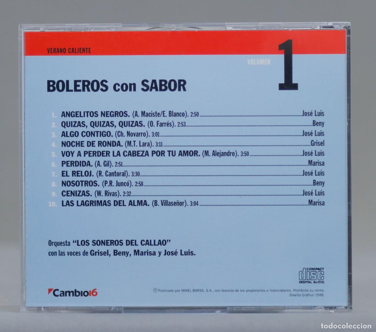 CDs de m&uacute;sica: CD. BOLEROS CON SABOR - Foto 2