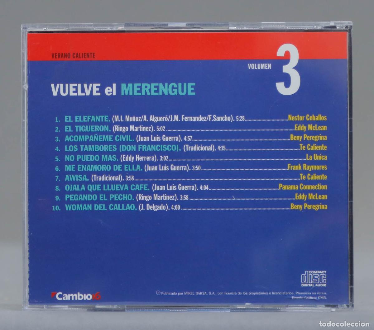 CDs de m&uacute;sica: CD. VUELVE EL MERENGUE - Foto 2