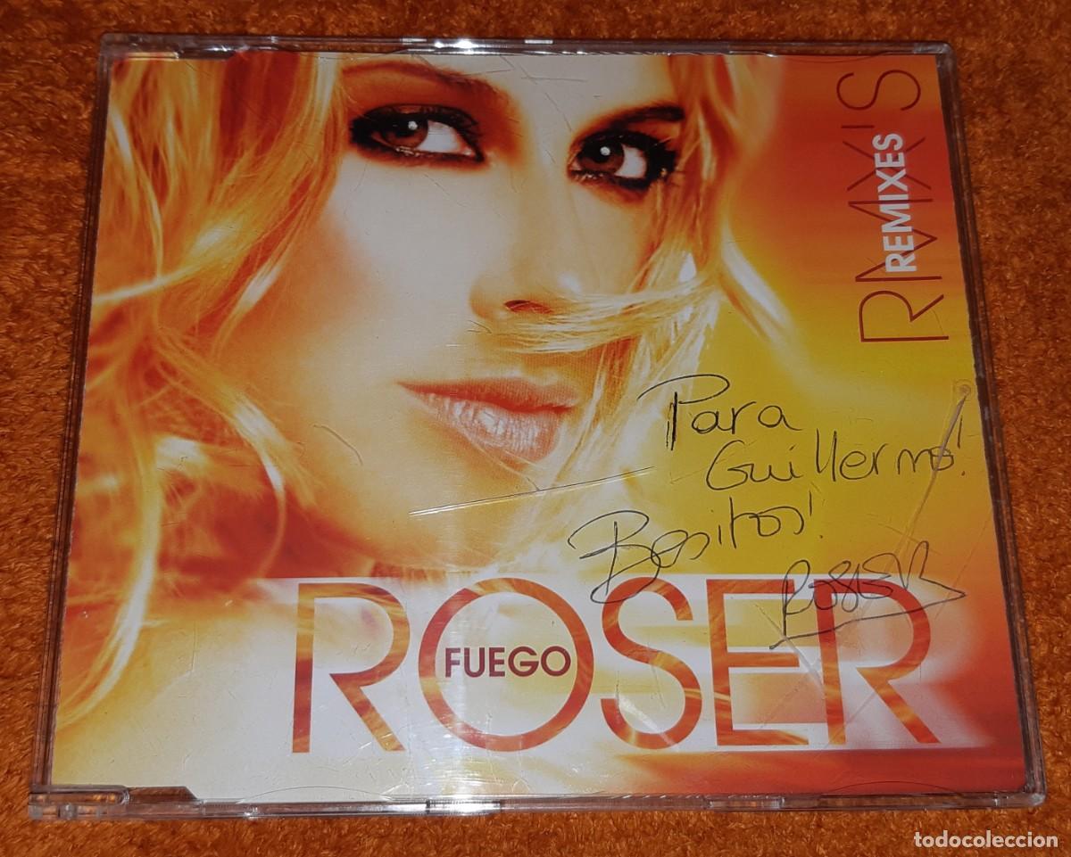 CDs de m&uacute;sica: CD SINGLE ROSER FUEGO REMIXES 2004 DEDICADO FIRMADO