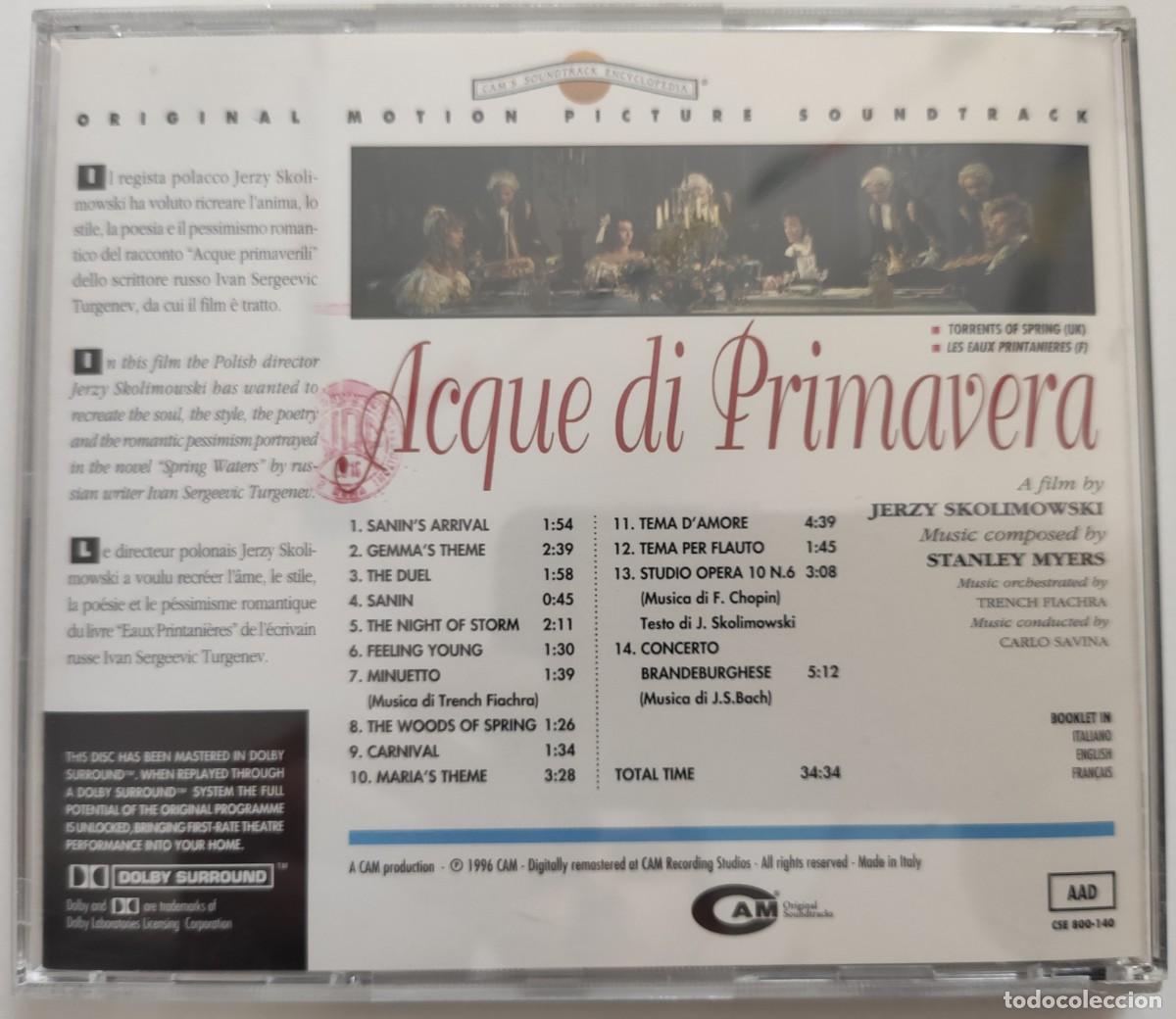 acque di primavera - stanley myers - cd bso / o - Compra venta en