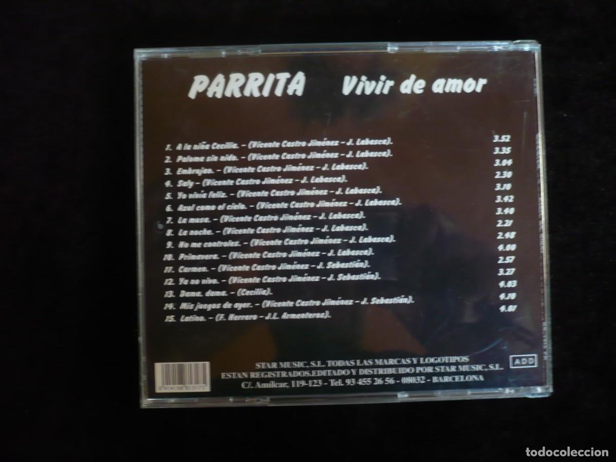 CDs de m&uacute;sica: parrita - vivir de amor - cd como nuevo - Foto 2