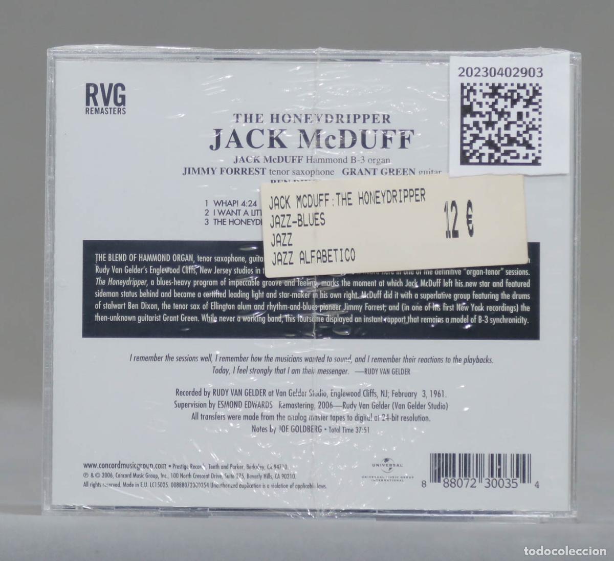 CDs de m&uacute;sica: CD. Jack McDuff &ndash; The Honeydripper. PRECINTADO - Foto 2