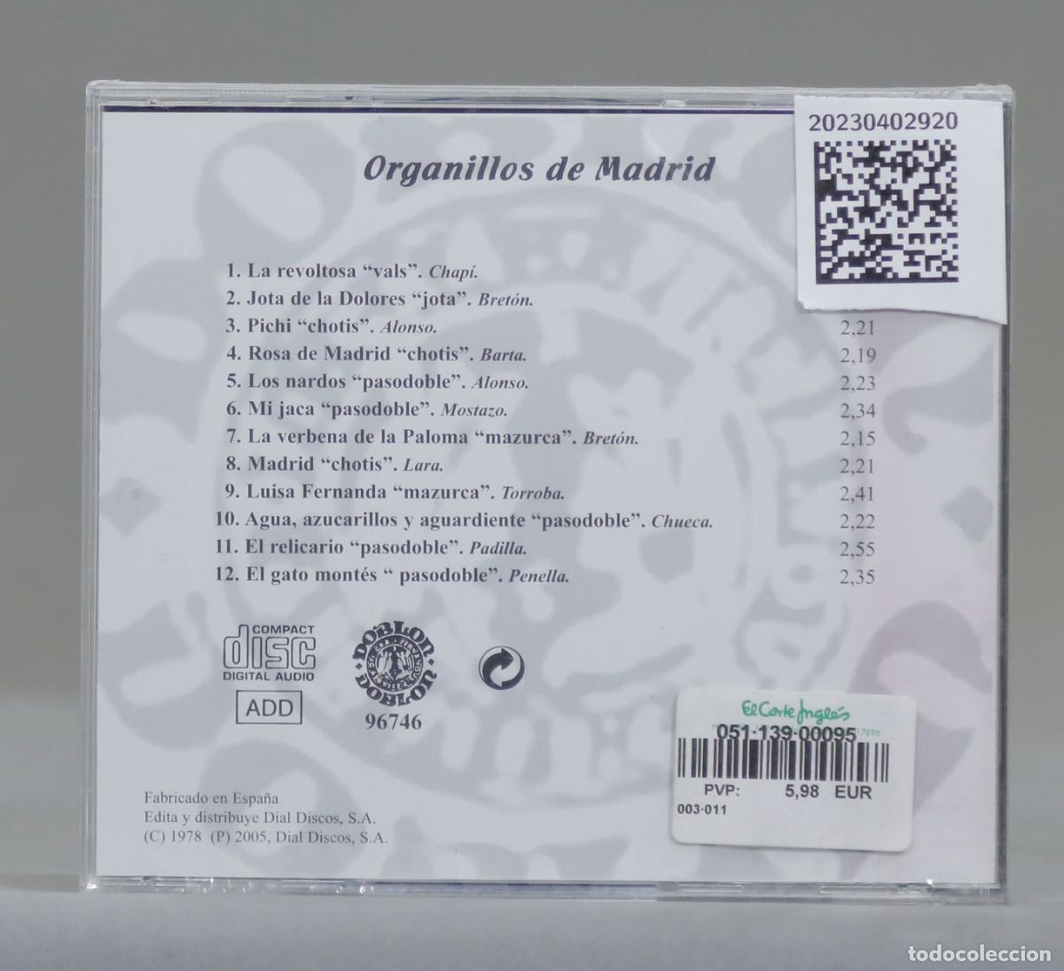 CDs de m&uacute;sica: CD. Organillos De Madrid. PRECINTADO - Foto 2