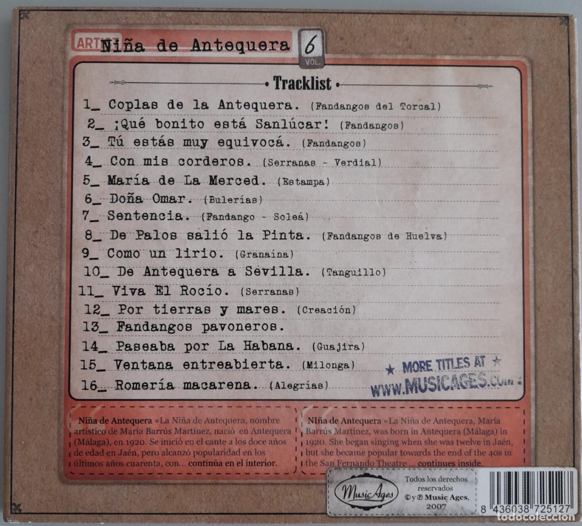 CDs de m&uacute;sica: NI&Ntilde;A DE ANTEQUERA - Foto 2